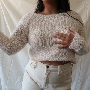 SOLD bnwt pink + white knit sweater